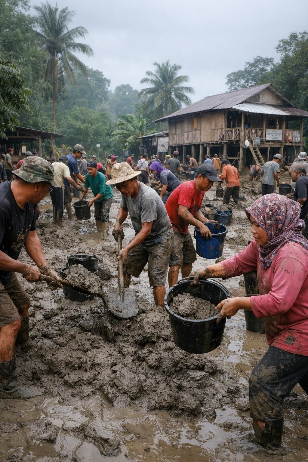 gotong royong di daerah bencana sumatra sebagai contoh ketahanan sosial di indonesia tahun 2026, menyoroti solidaritas dan kerja sama komunitas dalam menghadapi tantangan bencana.