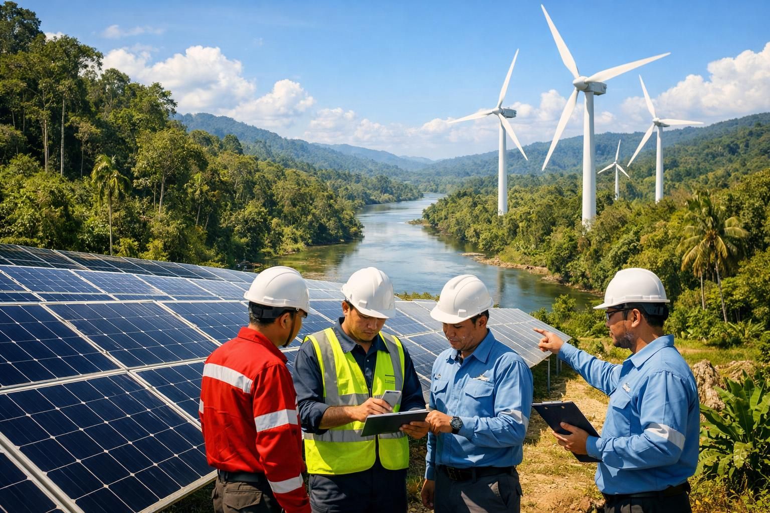 indonesia bekerja sama dengan masdar untuk meningkatkan investasi dalam energi bersih di kalimantan, mendukung pengembangan sumber energi terbarukan dan keberlanjutan lingkungan.