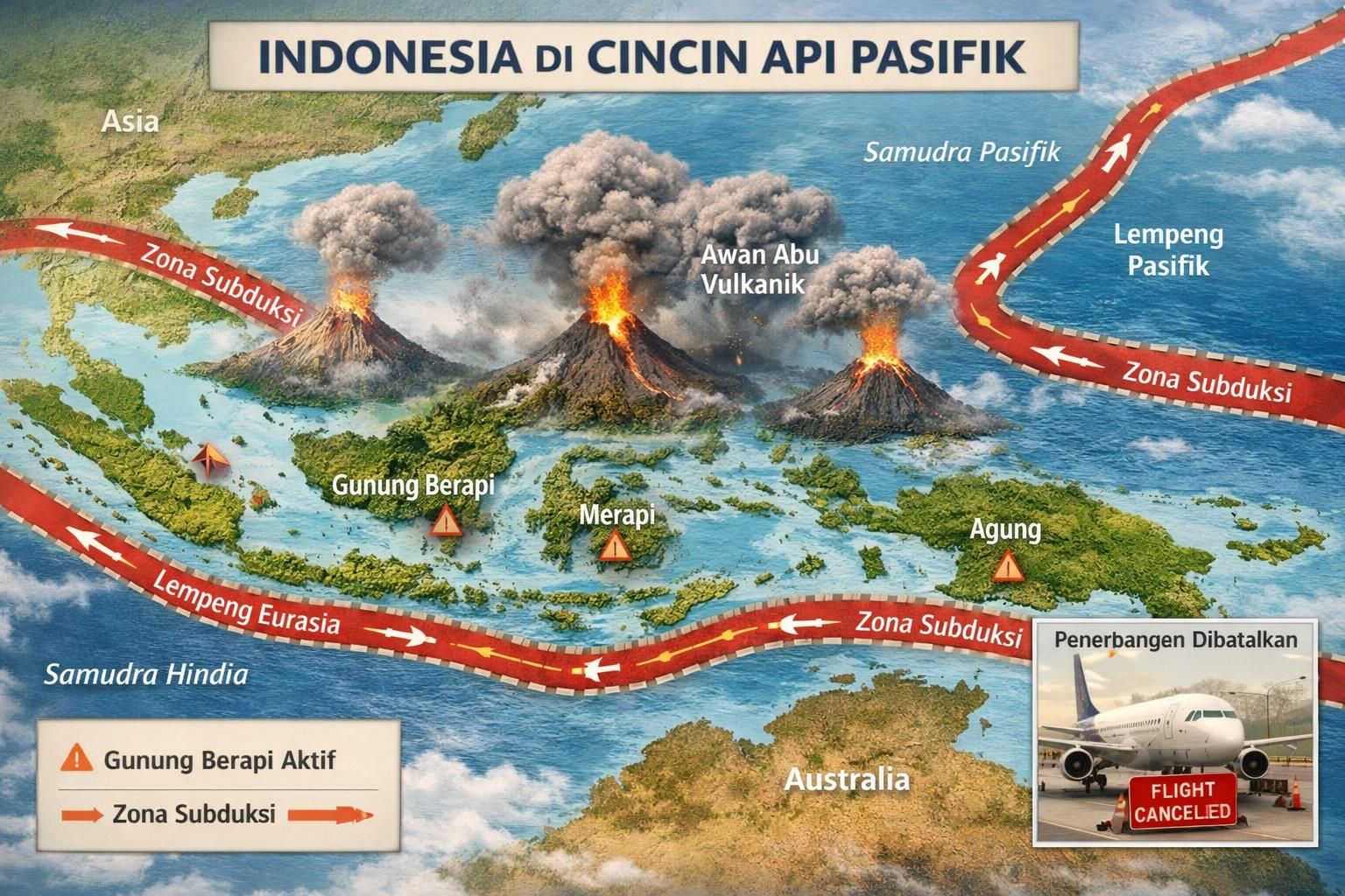 pelajari risiko aktivitas gunung berapi di indonesia dan dampaknya terhadap dunia, termasuk potensi letusan besar dan ancaman lingkungan global.