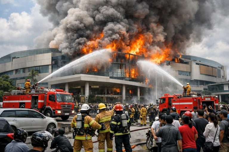 kebakaran terjadi di mall ciputra cibubur, dua unit pemadam kebakaran segera dikerahkan untuk mengatasi situasi dan memadamkan api dengan cepat.