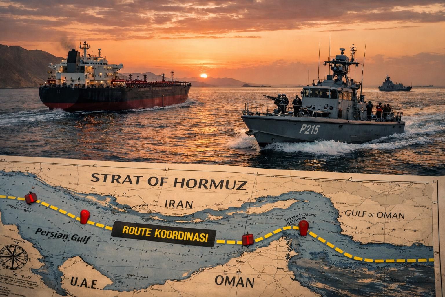 iran mengancam akan menutup selat hormuz jika blokade pelabuhan yang dilakukan oleh as terus berlanjut, mengancam jalur penting perdagangan minyak global - detiknews.