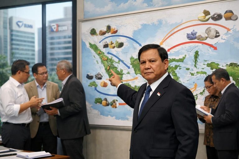 presiden prabowo menunjuk bumn untuk mengawasi dan mengendalikan ekspor komoditas, memastikan kelancaran dan pengaturan pasar ekspor indonesia.