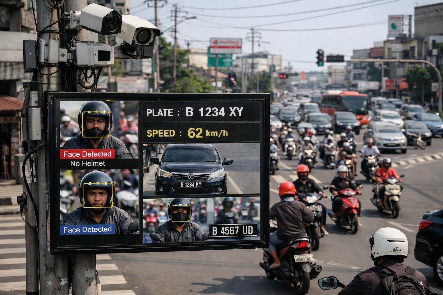 etle sekarang dapat mengenali wajah, waspada! tidak bisa lagi menyembunyikan plat nomor dengan cara licik - detikoto