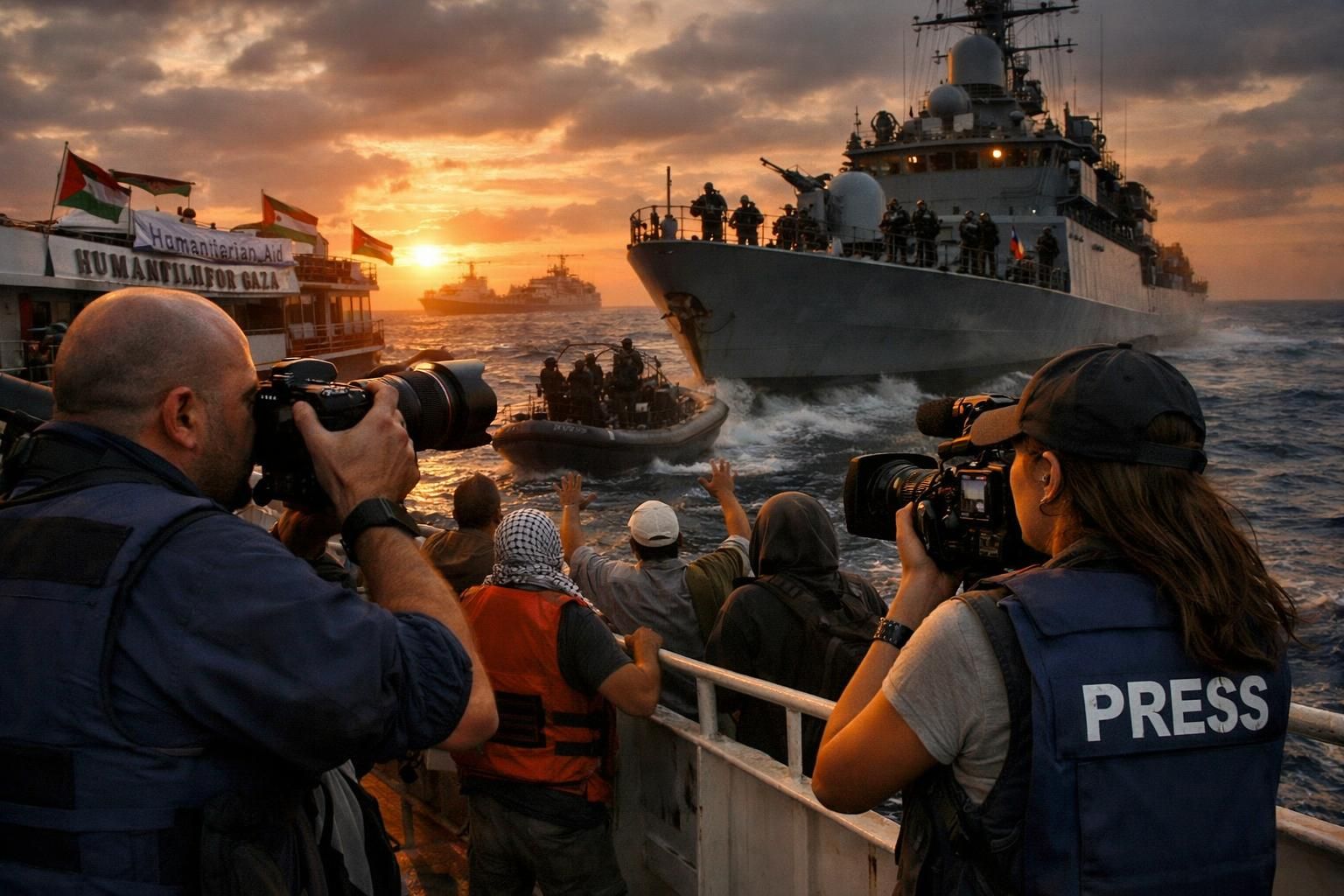 seorang jurnalis republika ditangkap oleh pasukan israel saat bergabung dalam kapal flotila global sumud, peristiwa penting yang diliput secara langsung oleh detiknews.