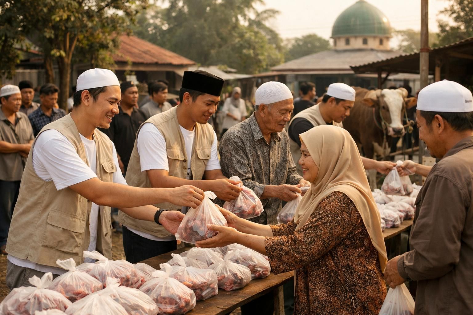 menag menegaskan bahwa sapi kurban presiden akan didistribusikan dengan baik untuk memastikan tidak ada yang kelaparan selama perayaan kurban.