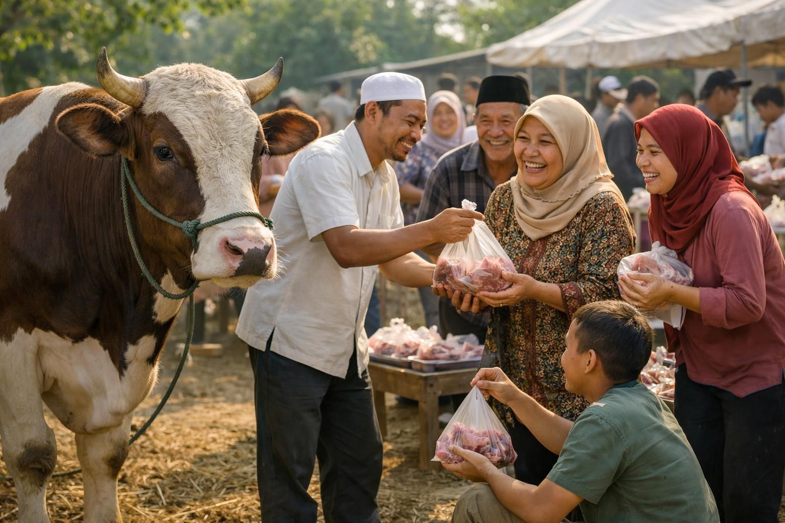 menag menegaskan sapi kurban dari presiden untuk memastikan tidak ada yang kelaparan, menunjukkan perhatian terhadap kesejahteraan masyarakat selama hari raya.