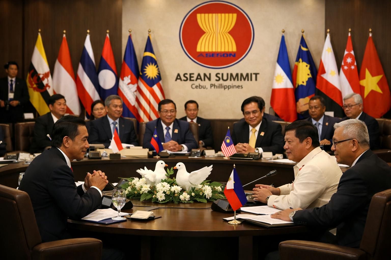 prabowo mengajak perdamaian di ktt asean dengan mendorong kesepakatan damai antara thailand dan kamboja untuk menciptakan stabilitas dan kerjasama regional.