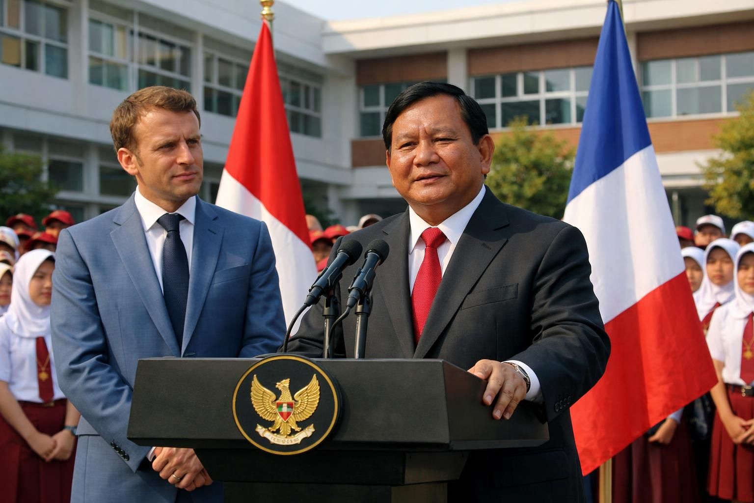 prabowo memerintahkan pengajaran bahasa prancis di sekolah-sekolah indonesia saat bertemu dengan presiden macron, memperkuat hubungan bilateral dan pendidikan lintas budaya.