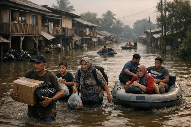 rt di jakarta masih terendam banjir pada pagi ini, memaksa 118 warga harus mengungsi untuk keselamatan mereka.