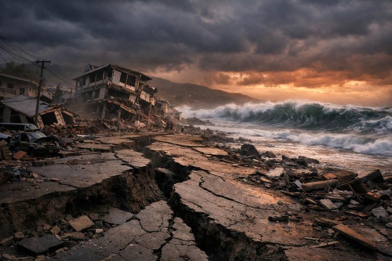 gempa dahsyat berkekuatan m7,7 melanda filipina selatan dengan ancaman tsunami yang mengintai wilayah gorontalo, sulawesi utara, dan sulawesi tengah. dapatkan informasi terkini hanya di darilaut.id.