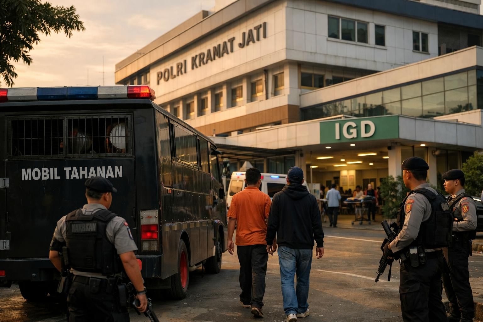 momen roy suryo dan dr. tifa dibawa ke rs polri untuk pemeriksaan kesehatan lengkap, memastikan kondisi mereka dalam kondisi baik.