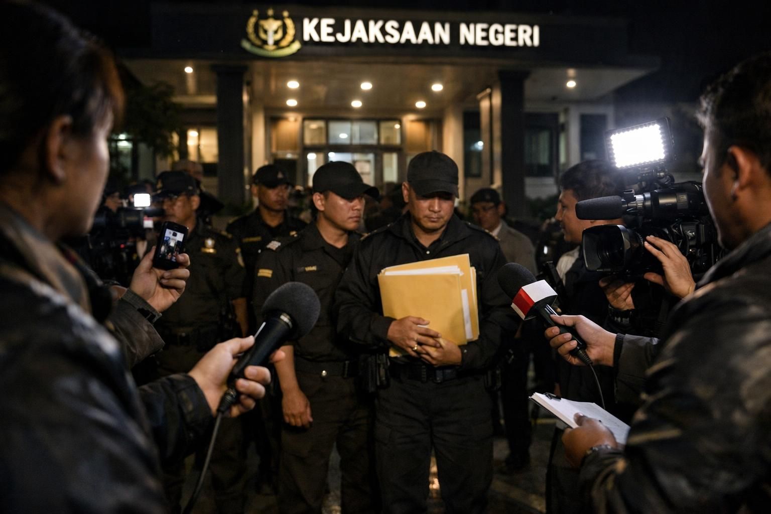 jamwas meminta maaf atas ketidakterpakaiannya rompi tahanan oleh febrie adriansyah karena terburu-buru.