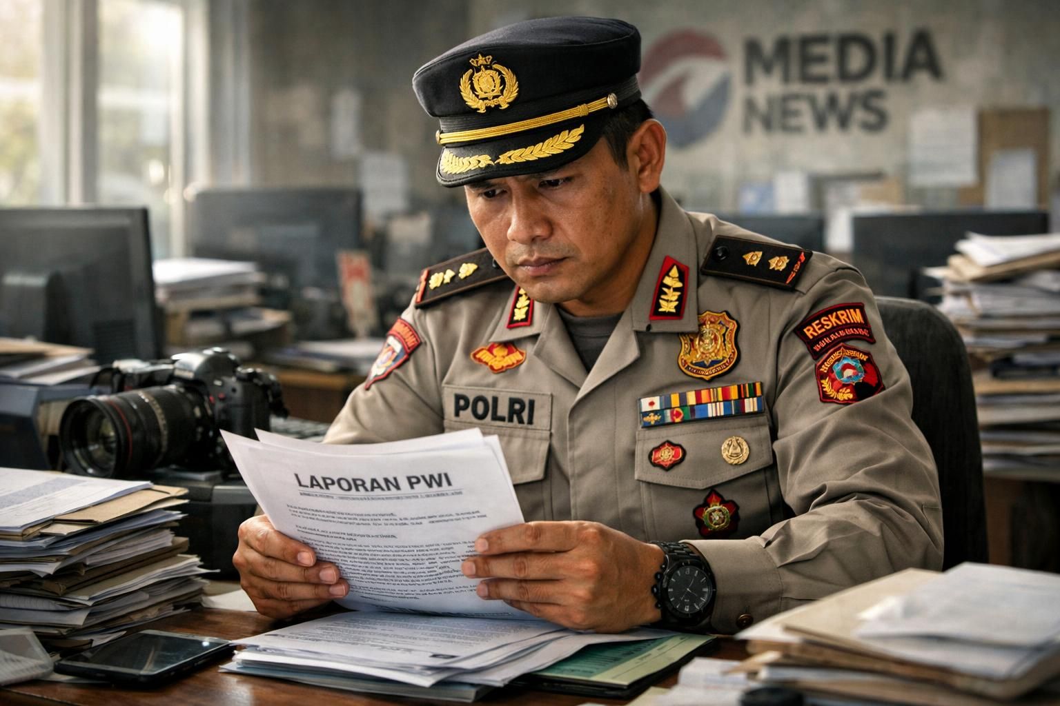 polisi sedang menyelidiki laporan dari pwi terkait ucapan hotman 'apakah kamu punya otak?' yang menjadi sorotan di detiknews.