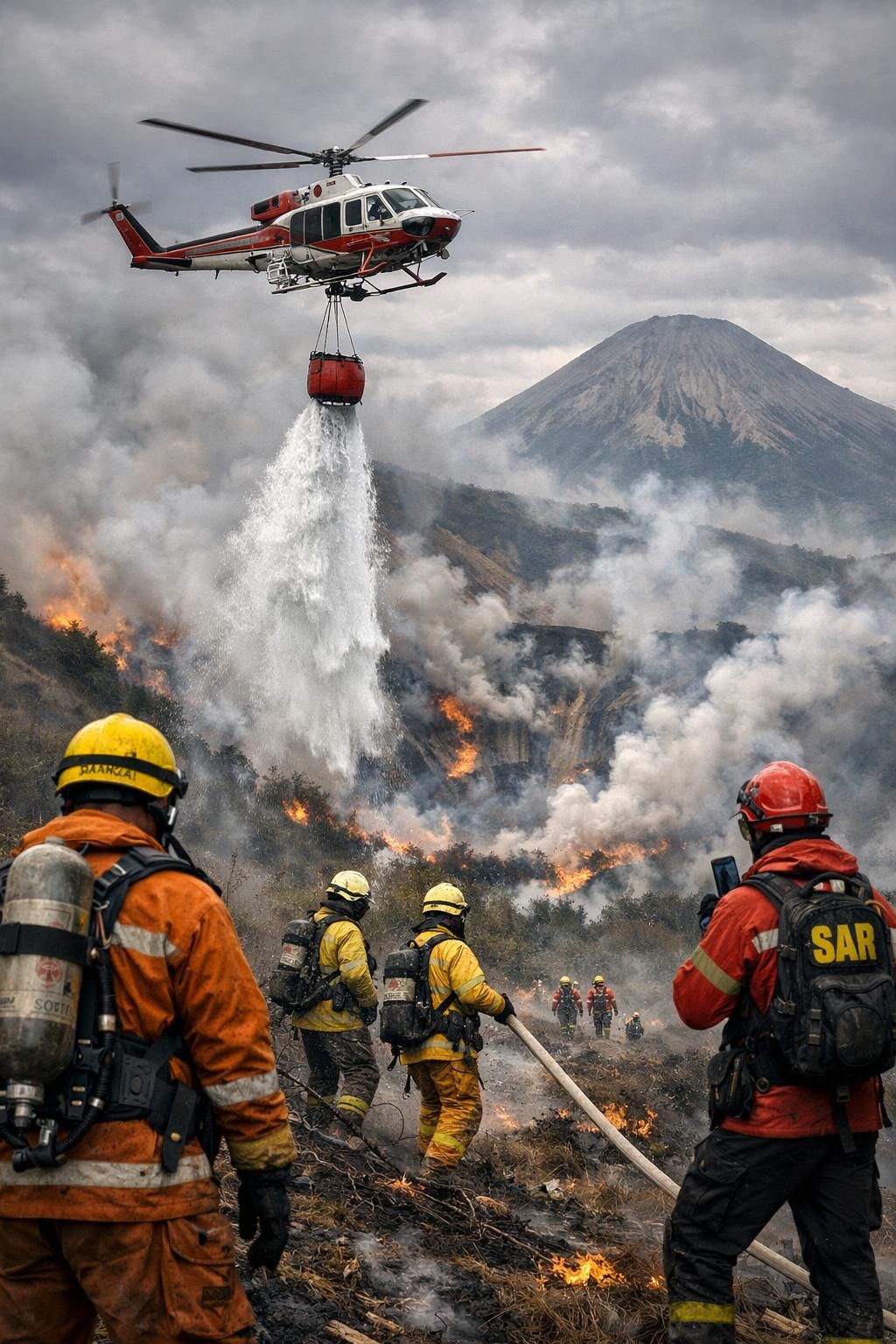 menhut meninjau upaya penanggulangan kebakaran di gunung bromo dengan mengoptimalkan teknologi water bombing untuk perlindungan lingkungan yang lebih efektif.
