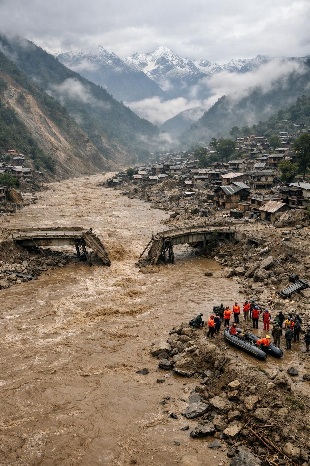 jelajahi keindahan nepal dari atas dan saksikan pemandangan setelah terjangan banjir bandang dan longsor yang mengubah lanskap alamnya.