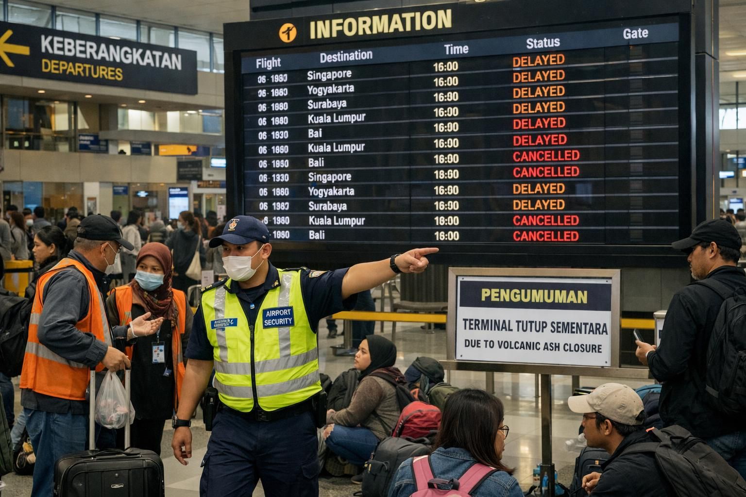 bandara soekarno-hatta ditutup sementara hingga pukul 13.30 wib akibat erupsi anak krakatau, simak informasi terbaru hanya di detiknews.